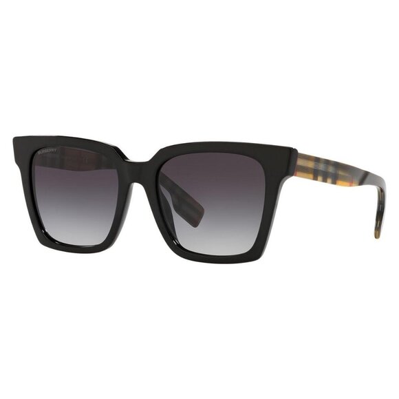 New BURBERRY Maple Black Square BE4335 3929/8G Sunglasses Women - Picture 1 of 4